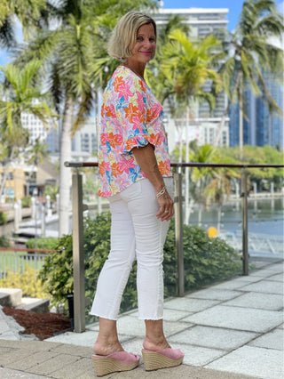 PALM BEACH GARDEN BELL SLEEVE
