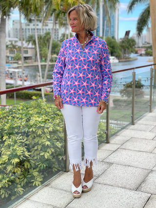 PINK STARFISH BEACH ZIPPER - Cathys Place