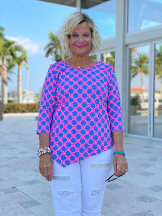 PINK SPADE ASYMMETRIC TOP - Cathys Place