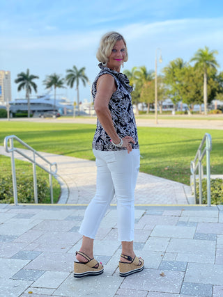 NAUTICAL LANE SLEEVELESS RUFFLE - Cathys Place