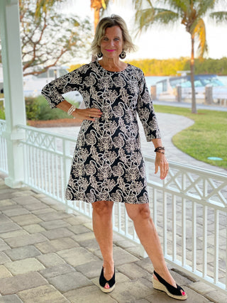 NAUTICAL  LANE SLEEVE DRESS