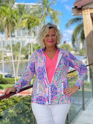 PINK PINE APPLE ZIPPER JACKET