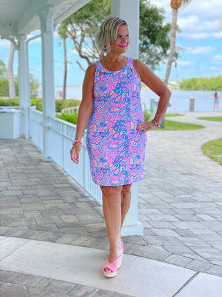 CAROLINA PAISLEY HALTER DRESS