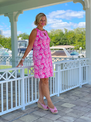 PINK LANE KEYHOLE DRESS