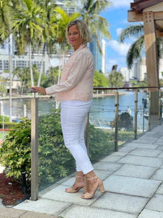 KEY WEST FROSTED PINK LINEN JACKET