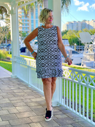 NAPLES DAY SHIFT RUFFLE DRESS