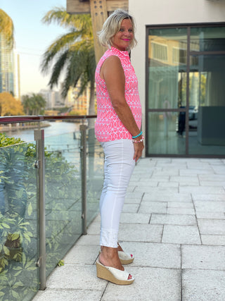 CANDY PINK SLEEVELESS ZIPPER
