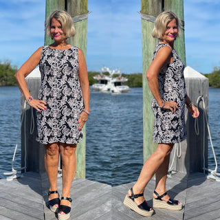 NAUTICAL  LANE SHIFT DRESS - Cathys Place