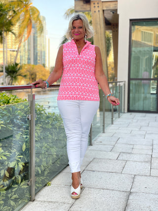 CANDY PINK SLEEVELESS ZIPPER