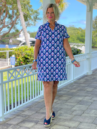 PINEAPPLE VACA SHORT SLEEVE DRESS