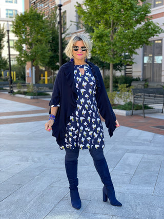 LULU-B KEYHOLE NAVY DREAMING DRESS