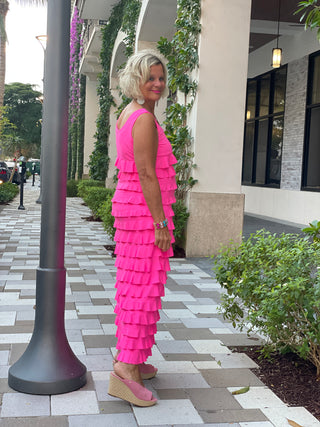 HOT PINK CHA CHA MAXI DRESS