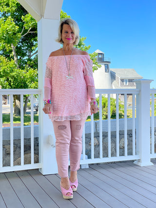 The Catherine - Morava.    pink bling jean