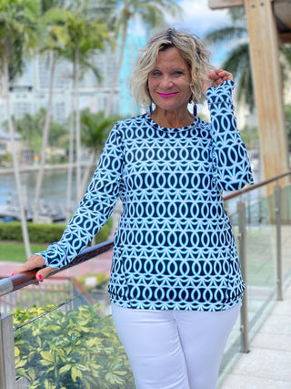 MELINA BLUE THUMB HOLE TOP