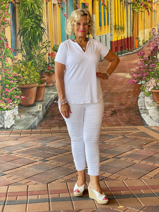 WHITE SHORT SLEEVE TOP