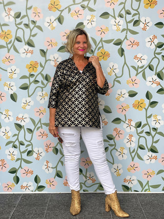 LULU-B BLACK GOLD LEME TUNIC