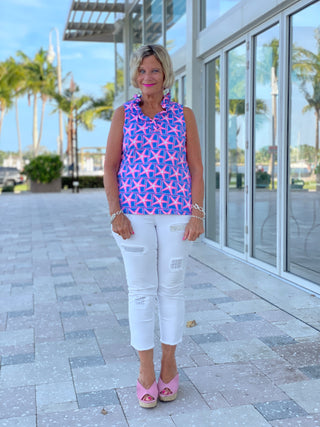 PINK STARFISH BEACH SLEEVELESS RUFFLE