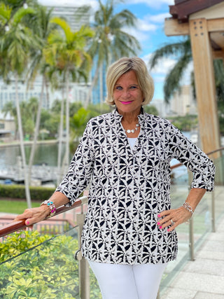 BLACK AND BEIGE TUNIC - Cathys Place