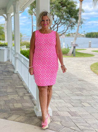 PINK DIAMONDS SHIFT DRESS