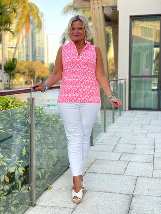CANDY PINK SLEEVELESS ZIPPER