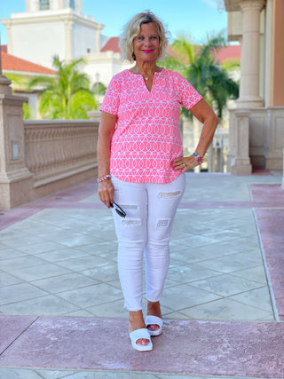 CANDY PINK SHORT SLEEVE TOP - Cathys Place