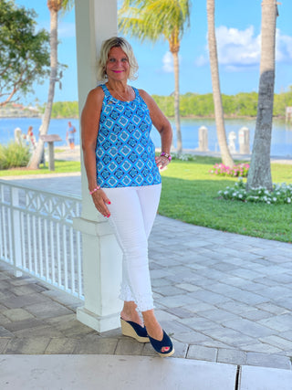 BAHAMA BLUE TURTLE HALTER TOP