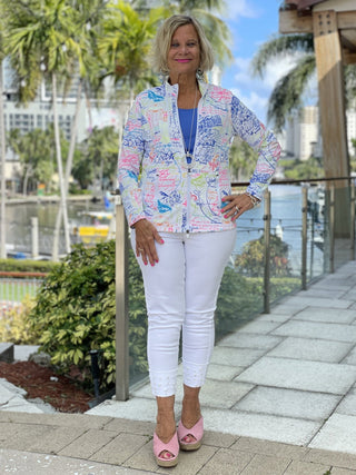 POSTCARDS OF LOVE FULL ZIPPER JACKET - Cathys Place