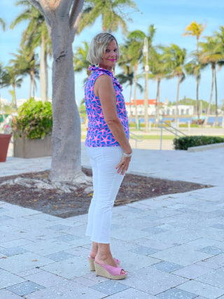 PINK STARFISH BEACH SLEEVELESS RUFFLE
