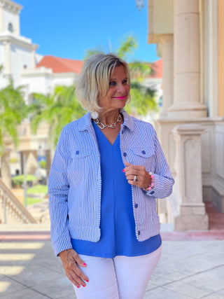 KEY WEST BLU SEERSUCKER  JACKET