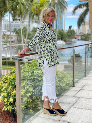 GREEN NAVY TUNIC - Cathys Place