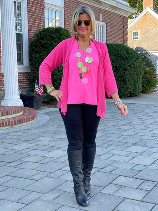 HOT PINK MESH RUFFLE WRAP