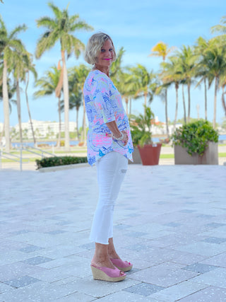 POST CARDS OF LOVE ASYMMETRIC TOP - Cathys Place