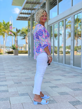 PINK PINEAPPLE DREAM ASYMMETRIC TOP - Cathys Place