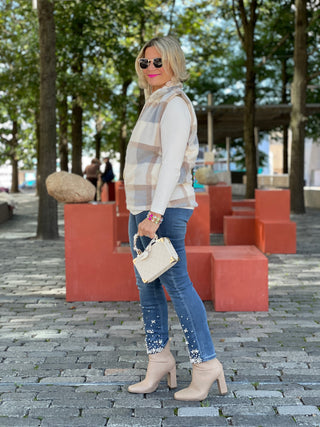 BLUE PLAID VEST - Cathys Place