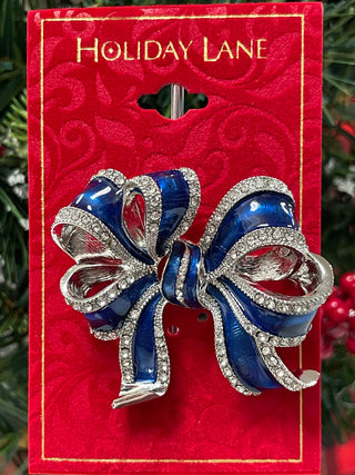 HOLIDAY BLUE RIBBON PIN - Cathys Place