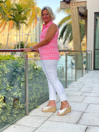 CANDY PINK SLEEVELESS ZIPPER