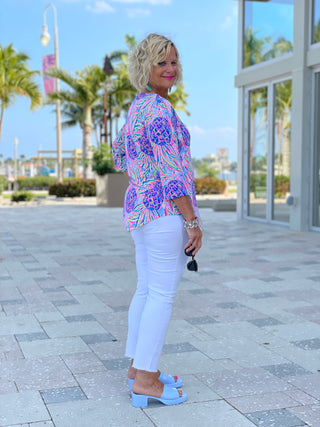 PINK PINEAPPLE DREAM ASYMMETRIC TOP - Cathys Place