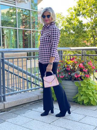 PINK HOUNDSTOOTH RUFFLE - Cathys Place