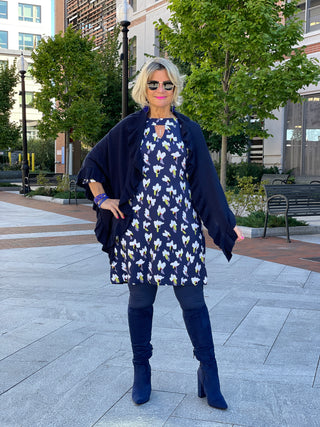 LULU-B KEYHOLE NAVY DREAMING DRESS