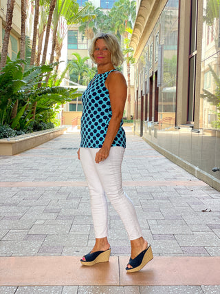 SEASIDE BLUE  KEYHOLE TOP