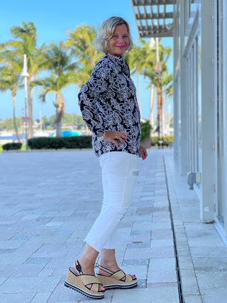 NAUTICAL LANE ZIPPER TOP - Cathys Place