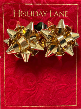 HOLIDAY GOLD RIBBON EARRING - Cathys Place