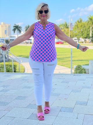 PINK SPADE SLEEVELESS V NECK - Cathys Place