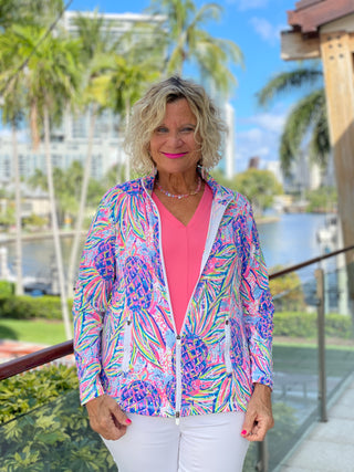 PINK PINE APPLE ZIPPER JACKET