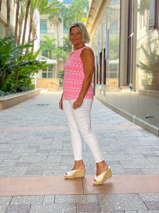 CANDY PINK KEYHOLE TOP