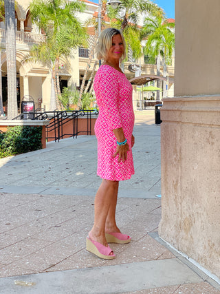 PINK DIAMONDS SLEEVE DRESS