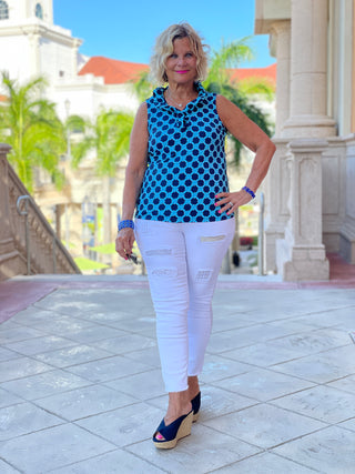 SEASIDE BLUE SLEEVELESS RUFFLE - Cathys Place