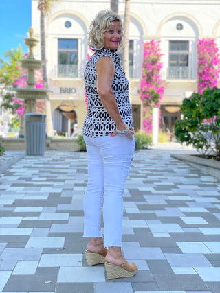 SANDBAR SLEEVELESS RUFFLE TOP - Cathys Place