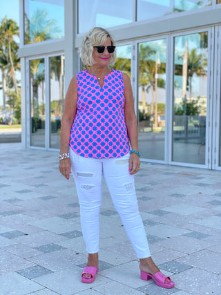 PINK SPADE SLEEVELESS V NECK - Cathys Place