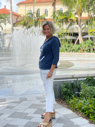CHENILLE NAVY HOODED ANCHOR
